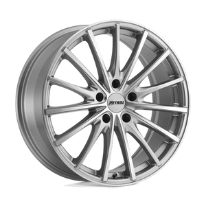 Petrol P3A Silver W/ Machined Cut Face 17x8 +40 5x114.3mm 76.1mm