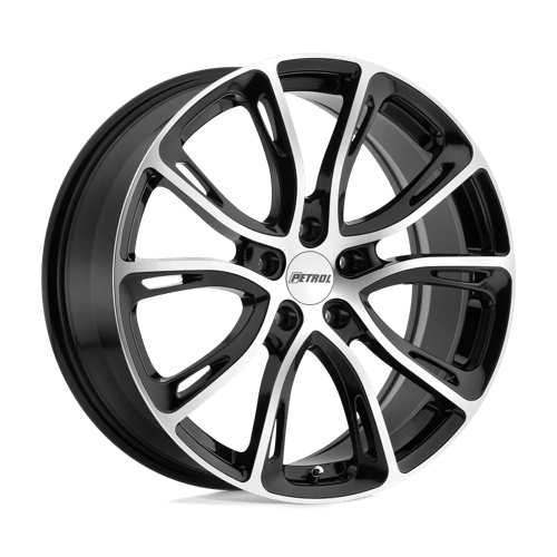 Petrol P5A Gloss Black W/ Mach Cut Face 19x8 +40 5x112mm 72.1mm - Wheelwiz
