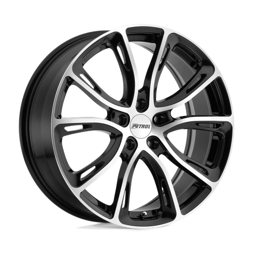Petrol P5A Gloss Black W/ Mach Cut Face 17x7.5 +35 5x120mm 76.1mm - Wheelwiz