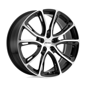 Petrol P5A Gloss Black W/ Mach Cut Face 17x7.5 +35 5x120mm 76.1mm - Wheelwiz