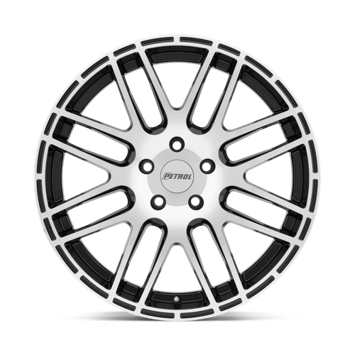 Petrol P6A Gloss Black W/ Mach Cut Face 17x7.5 +40 5x110mm 72.1mm - Wheelwiz