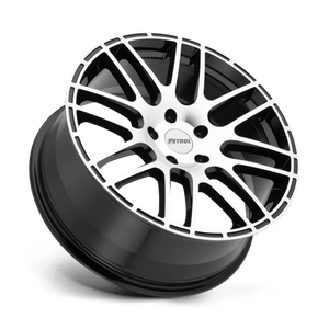 Petrol P6A Gloss Black W/ Mach Cut Face 18x8 +40 5x108mm 72.1mm - Wheelwiz