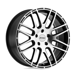 Petrol P6A Gloss Black W/ Mach Cut Face 17x7.5 +40 5x108mm 72.1mm - Wheelwiz