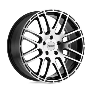 Petrol P6A Gloss Black W/ Mach Cut Face 17x7.5 +32 5x112mm 72.1mm - Wheelwiz