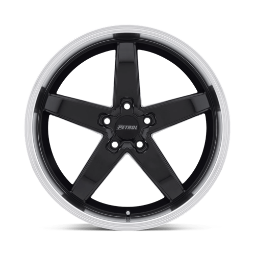 Petrol P1B Gloss Black W/ Mach Cut Lip 17x8 +32 5x112mm 72.1mm - Wheelwiz