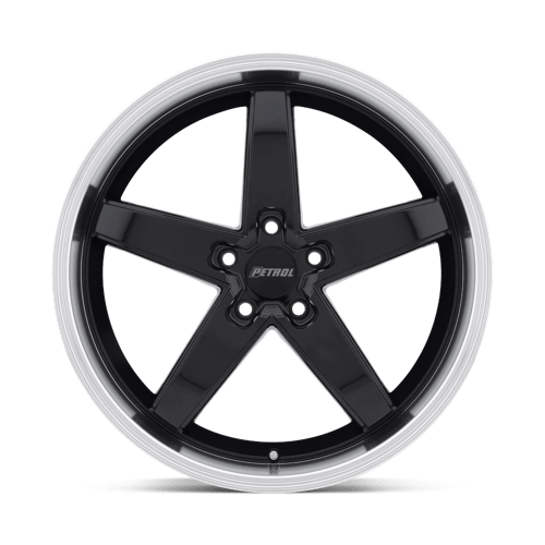 Petrol P1B Gloss Black W/ Mach Cut Lip 19x8 +40 5x114.3mm 76.1mm - Wheelwiz