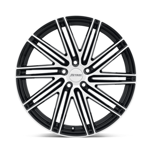 Petrol P1C Gloss Black W/ Mach Cut Face 19x8 +35 5x120mm 76.1mm - Wheelwiz
