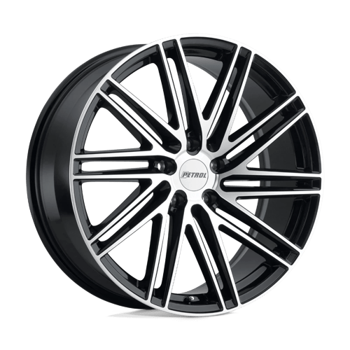 Petrol P1C Gloss Black W/ Mach Cut Face 18x8 +40 5x108mm 72.1mm - Wheelwiz