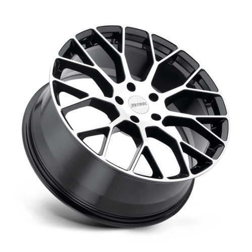 Petrol P2B Gloss Black W/ Mach Cut Face 18x8 +32 5x112mm 72.1mm - Wheelwiz