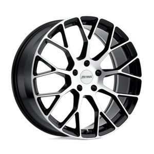 Petrol P2B Gloss Black W/ Mach Cut Face 17x8 +40 5x108mm 72.1mm - Wheelwiz