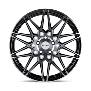 Petrol P3C Gloss Black W/ Mach Cut Face 17x8 +40 5x115mm 76.1mm - Wheelwiz