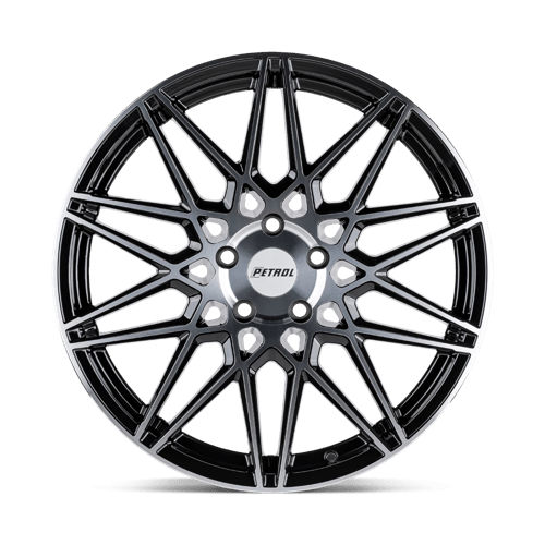 Petrol P3C Gloss Black W/ Mach Cut Face 18x8 +35 5x120mm 76.1mm - Wheelwiz
