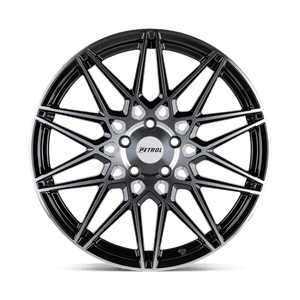 Petrol P3C Gloss Black W/ Mach Cut Face 18x8 +35 5x120mm 76.1mm - Wheelwiz