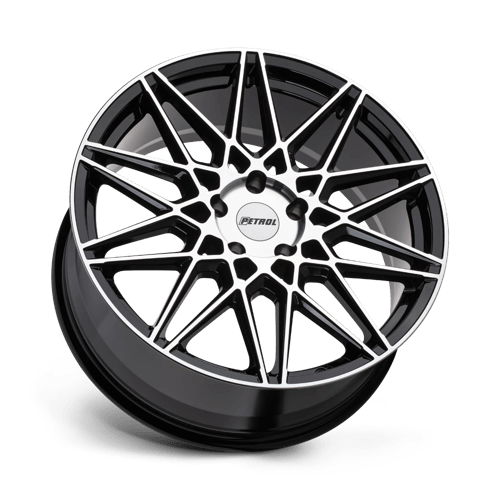 Petrol P3C Gloss Black W/ Mach Cut Face 17x8 +40 5x115mm 76.1mm - Wheelwiz