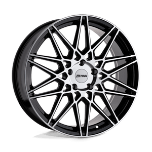 Petrol P3C Gloss Black W/ Mach Cut Face 17x8 +40 5x105mm 72.1mm