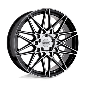 Petrol P3C Gloss Black W/ Mach Cut Face 17x8 +40 5x108mm 72.1mm - Wheelwiz