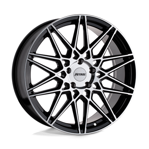 Petrol P3C Gloss Black W/ Mach Cut Face 20x8.5 +40 5x115mm 76.1mm - Wheelwiz