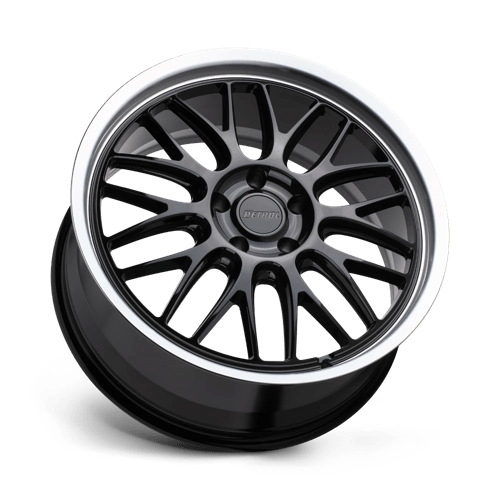 Petrol P4C Gloss Black W/ Mach Cut Lip 19x8 +40 5x112mm 66.6mm - Wheelwiz