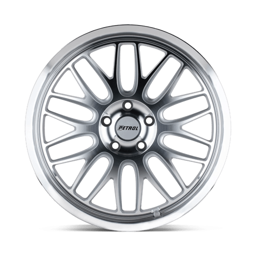 Petrol P4C Silver W/ Machined Face &amp; Lip 18x8 +35 5x120mm 76.1mm - Wheelwiz