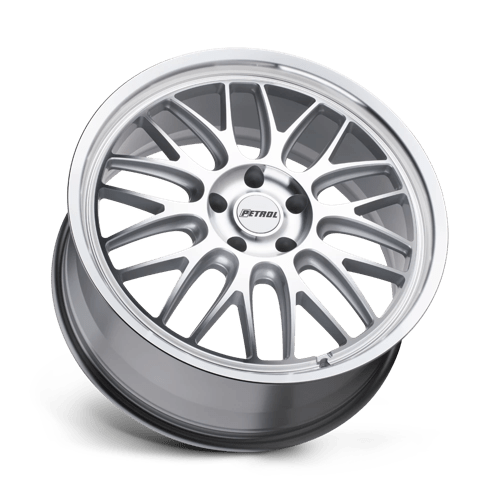 Petrol P4C Silver W/ Machined Face &amp; Lip 16x7 +40 5x115mm 76.1mm - Wheelwiz