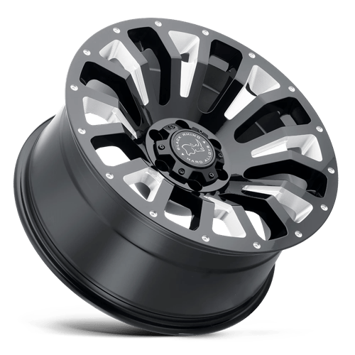Black Rhino PINATUBO Gloss Black W/ Milled Inside Window 20x12 -44 5x127mm 71.5mm - WheelWiz