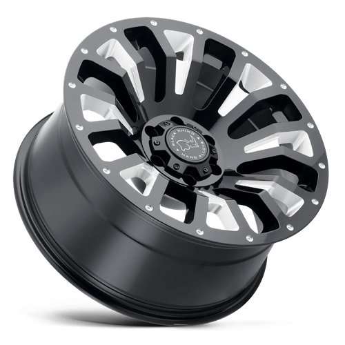 Black Rhino PINATUBO Gloss Black Milled 20x12 -44 8x180mm 125.1mm - Wheelwiz