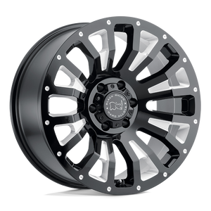 Black Rhino PINATUBO Gloss Black W/ Milled Inside Window 17x9.5 -18 5x127mm 71.5mm - WheelWiz