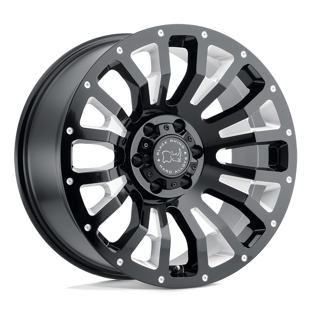 Black Rhino PINATUBO Gloss Black W/ Milled Inside Window 20x9.5 +6 8x165.1mm 122.4mm - WheelWiz