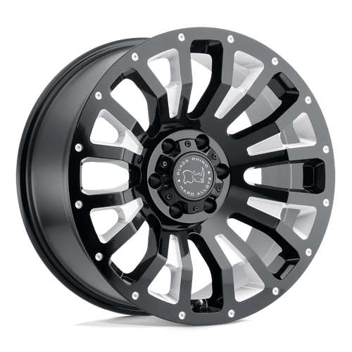 Black Rhino PINATUBO Gloss Black Milled 20x9.5 +6 6x135mm 87.1mm - Wheelwiz