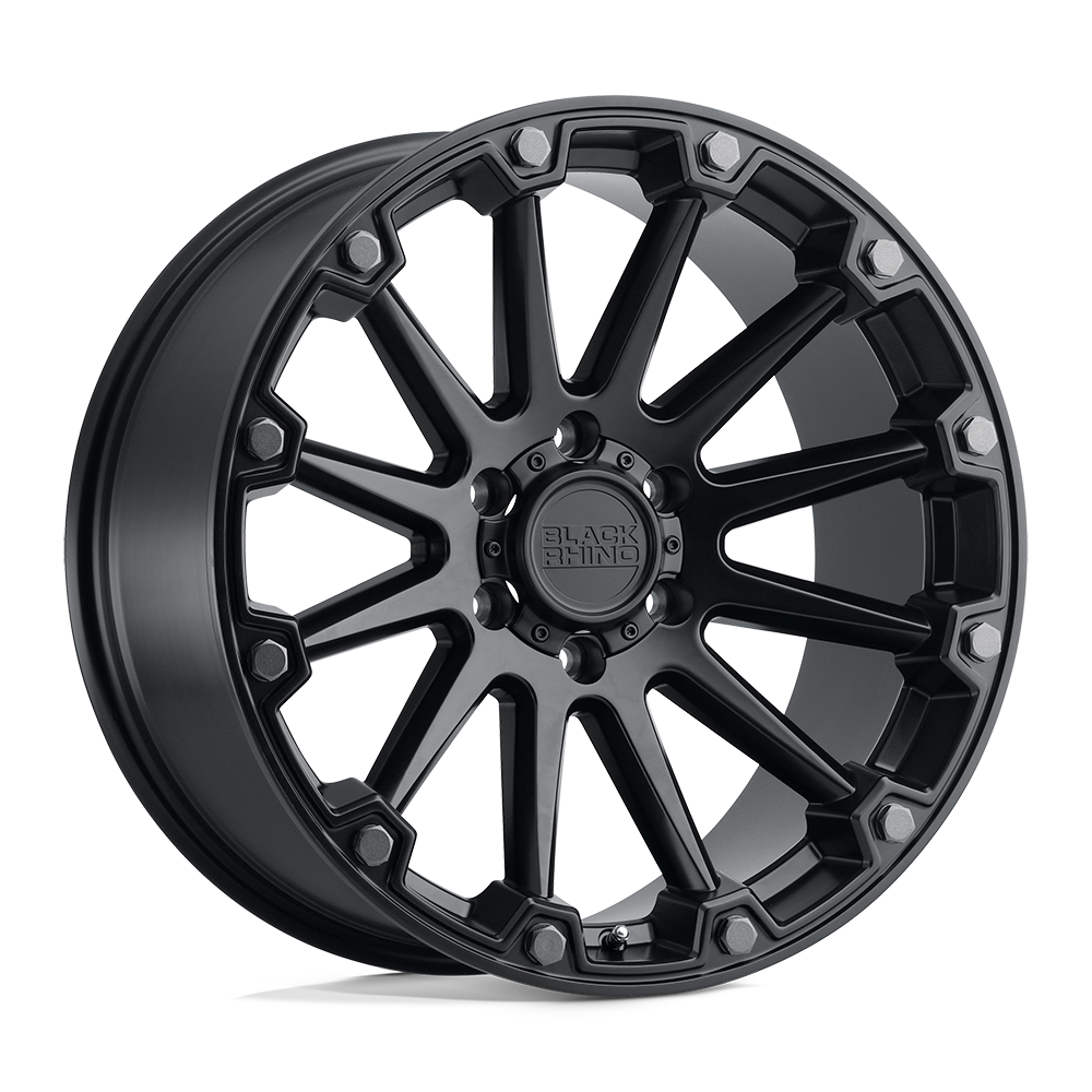 Black Rhino PINNACLE Semi Gloss Black W/ Gunmetal Bolts 17x8.5 0 5x127mm 71.5mm - WheelWiz