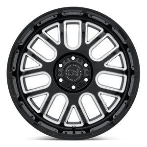 Black Rhino PISMO Gloss Black W/ Milled Spokes 20x12 -44 5x127mm 71.5mm - WheelWiz