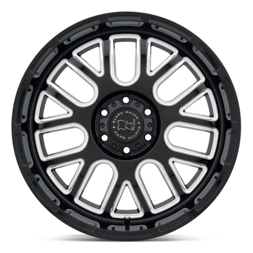 Black Rhino PISMO Gloss Black W/ Milled Spokes 22x12 -44 5x127mm 71.5mm - Wheelwiz