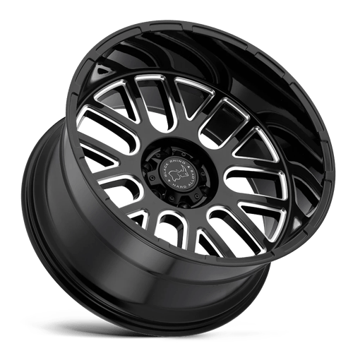 Black Rhino PISMO Gloss Black W/ Milled Spokes 20x12 -44 6x139.7mm 112.1mm - Wheelwiz