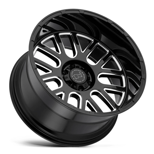 Black Rhino PISMO Gloss Black W/ Milled Spokes 17x9.5 -18 5x127mm 71.5mm - WheelWiz