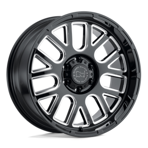 Black Rhino PISMO Gloss Black W/ Milled Spokes 22x12 -44 5x127mm 71.5mm - WheelWiz