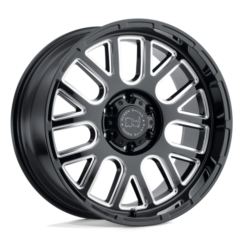 Black Rhino PISMO Gloss Black W/ Milled Spokes 22x12 -44 5x127mm 71.5mm - Wheelwiz