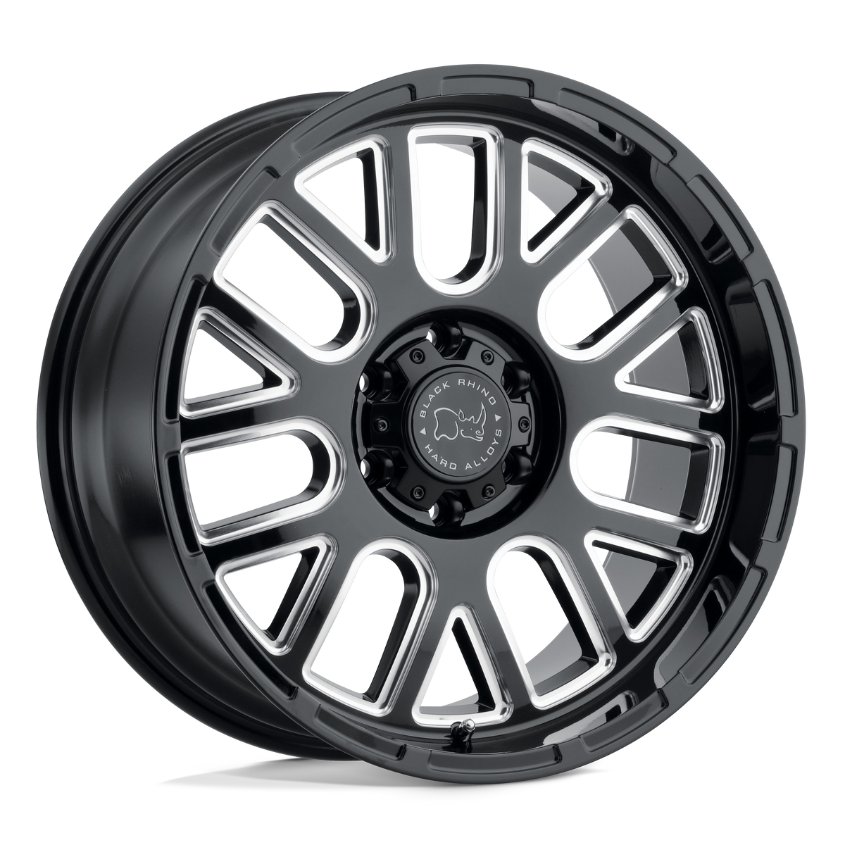 Black Rhino PISMO Gloss Black W/ Milled Spokes 20x12 -44 5x127mm 71.5mm - WheelWiz