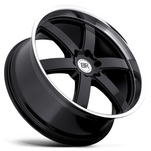 Black Rhino PONDORA Gloss Black W/ Machine Ring 24x10 +35 6x135mm 87.1mm - WheelWiz