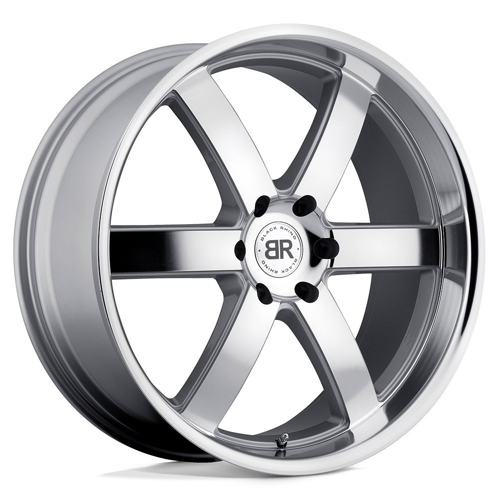 Black Rhino PONDORA Silver W/ Machine Face & Lip 20x8.5 +18 6x114.3mm 76.1mm - WheelWiz