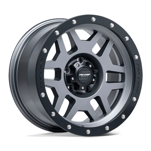 Pro Comp Alloys PA41 PHASER Matte Graphite W/ Black Lip 17x9 -6 5x127mm 83.1mm - Wheelwiz