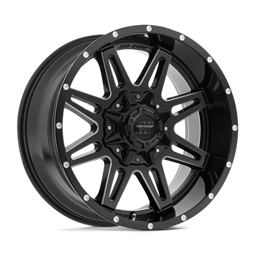 Pro Comp Alloys PA42 BLOCKADE Gloss Black Milled 20x9.5 -6 5x139.7|5x150mm 110mm