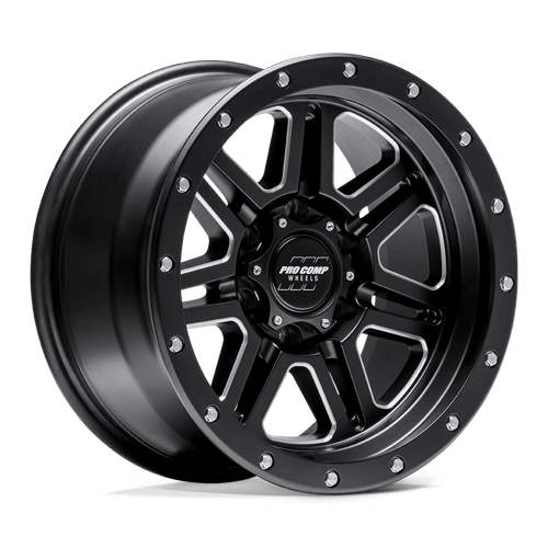 Pro Comp Alloys PA62 APEX Satin Black Milled 17x9 -6 5x127mm 71.5mm - Wheelwiz