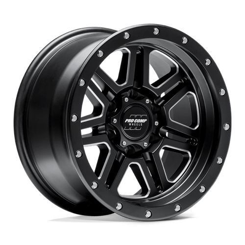 Pro Comp Alloys PA62 APEX Satin Black Milled 17x9 -6 6x139.7mm 108mm - Wheelwiz