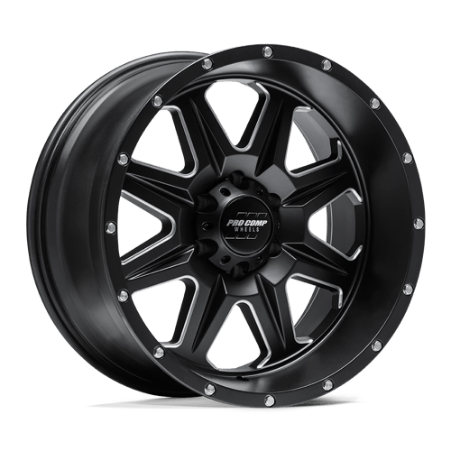 Pro Comp Alloys PA63 RECON Satin Black Milled 17x9 -6 5x127mm 71.5mm
