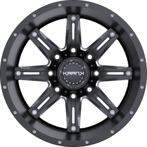 Krank Shaft Gloss Black Milled 20x9 -12 5x127|5x139.7mm 77.8mm - Wheelwiz