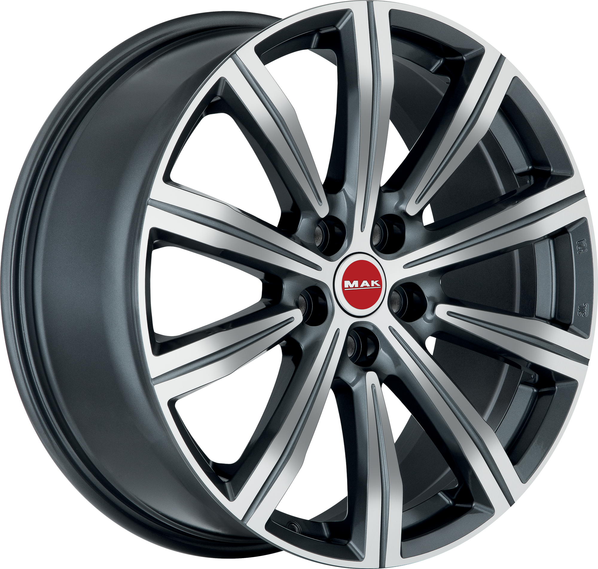 MAK Birmingham Gunmetal w/ Mirror Face 22x9 +40 5x108mm 63.4mm