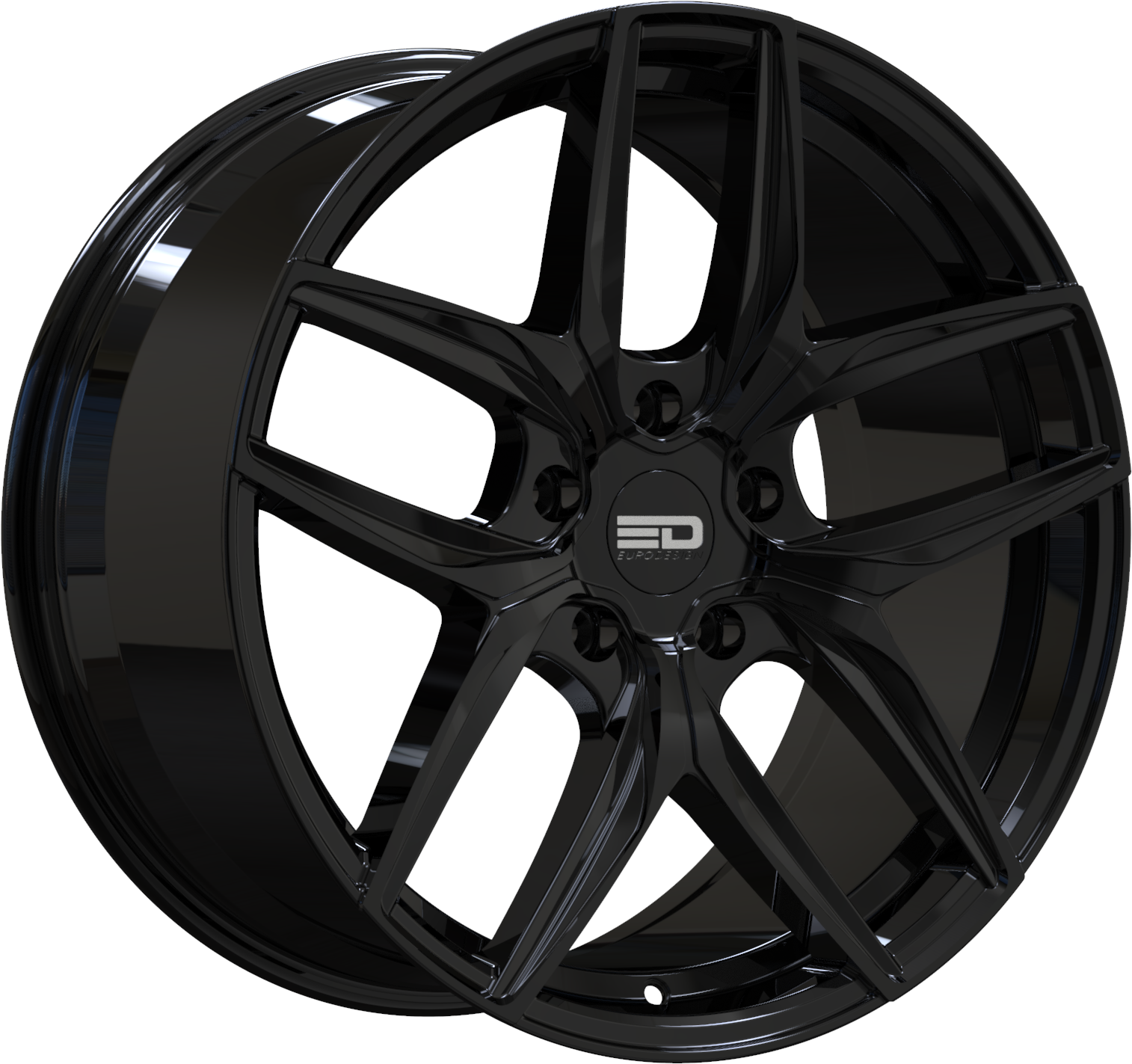 Euro Design Forza Gloss Black 22x9.5 +40 5x112mm 66.6mm