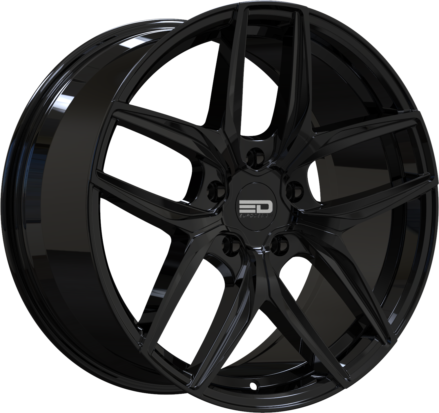 Euro Design Forza Gloss Black 20x9 +25 5x112mm 66.6mm - Wheelwiz