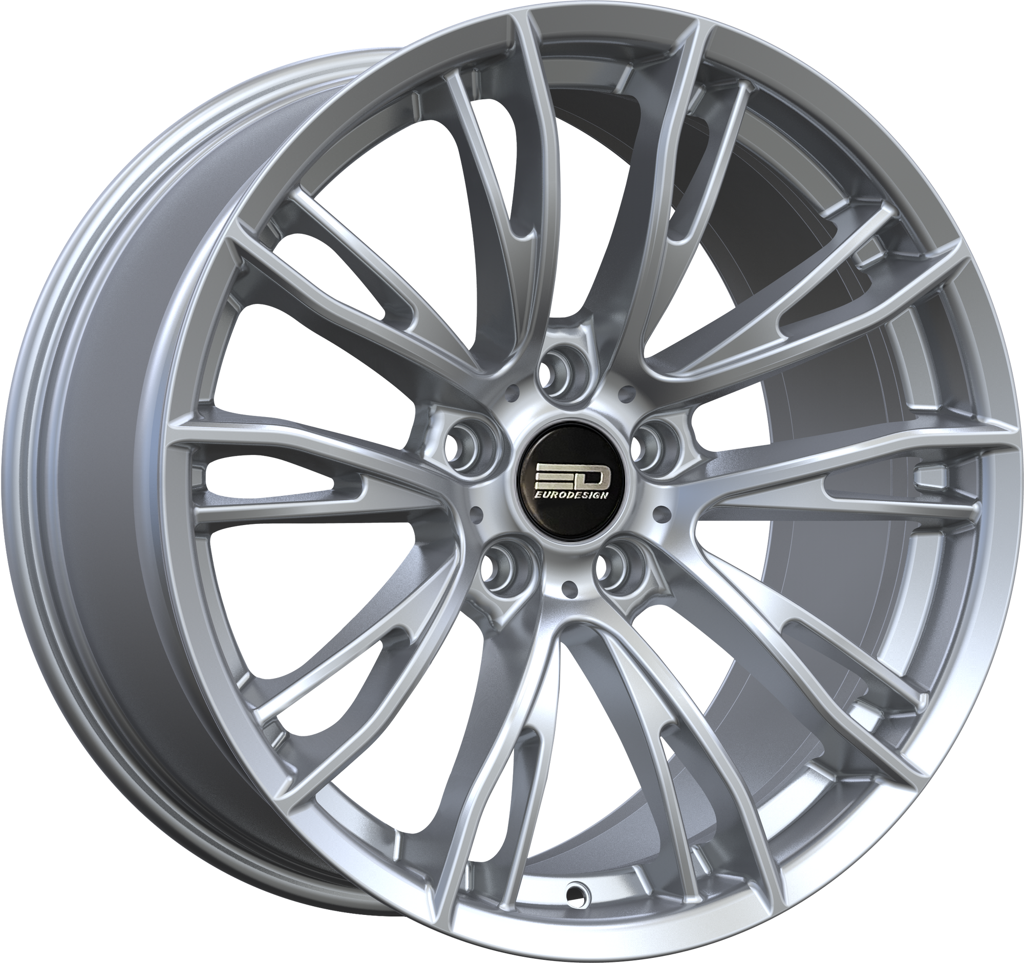 Euro Design Venice Hyper Silver 19x9.5 +38 5x120mm 74.1mm - WheelWiz