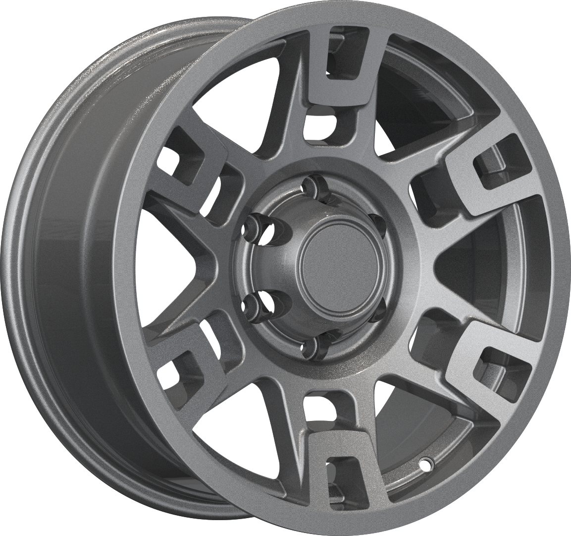 YKW Replica TR2 Matte Gunmetal 17x8 +5 6x139.7mm 106.1mm